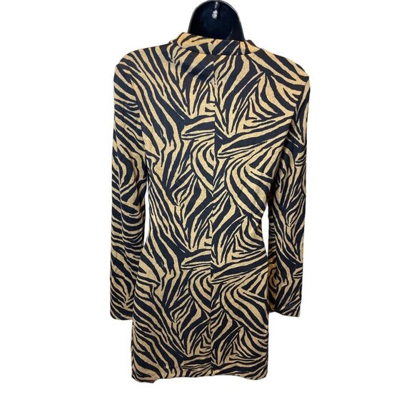 Speechless Animal Print Brown Black Long Sleeved Mock Neck Short Dress Sz XS - Picture 2 of 10
